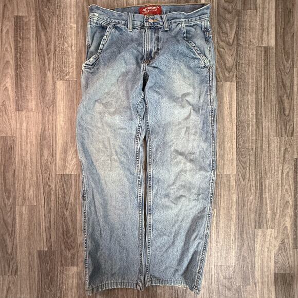 Arizona Jean Co Men’s Blue Denim Carpenter Jeans 30x30 Relaxed Fit Workwear - Picture 1 of 9